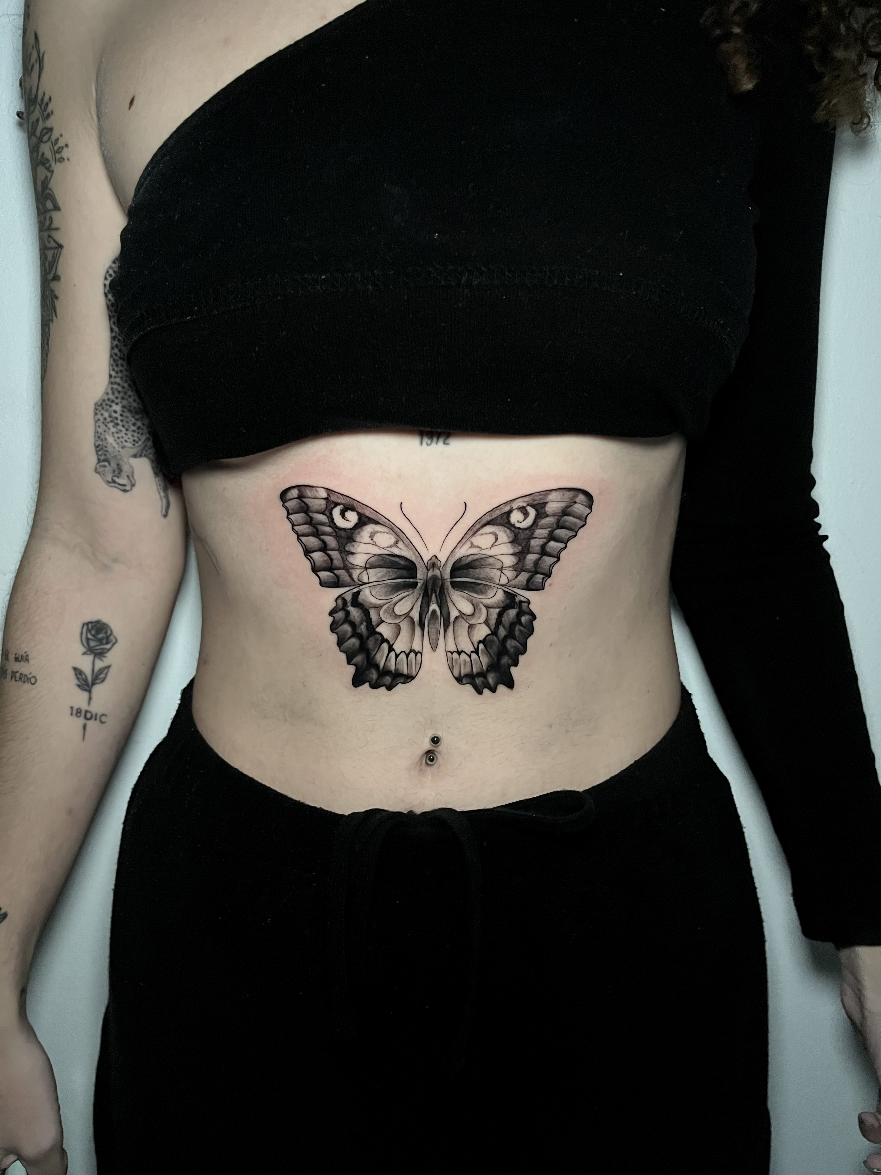 Blackwork mountain landscape